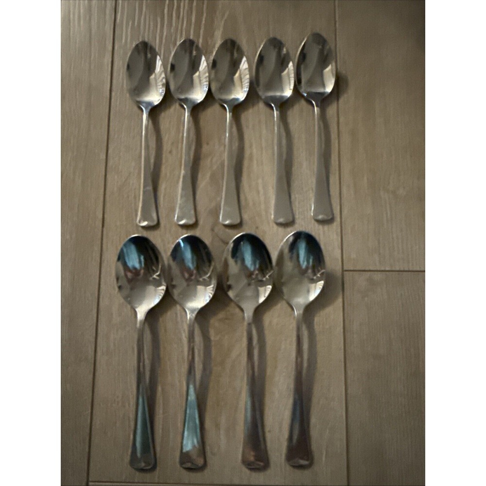 9 Pcs Wyndham Oneida 1881 Rogers Stainless‎ Flatware Teaspoons Oval Place Spoons